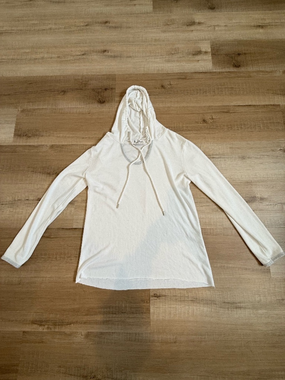 Brand Bazar White Hooded Tunic Top Made in Italy Size M - Picture 3 of 9